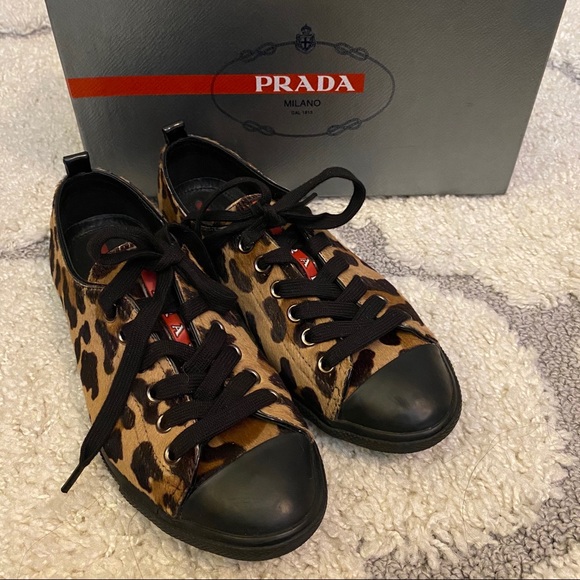 Prada Shoes - Prada leopard sneakers